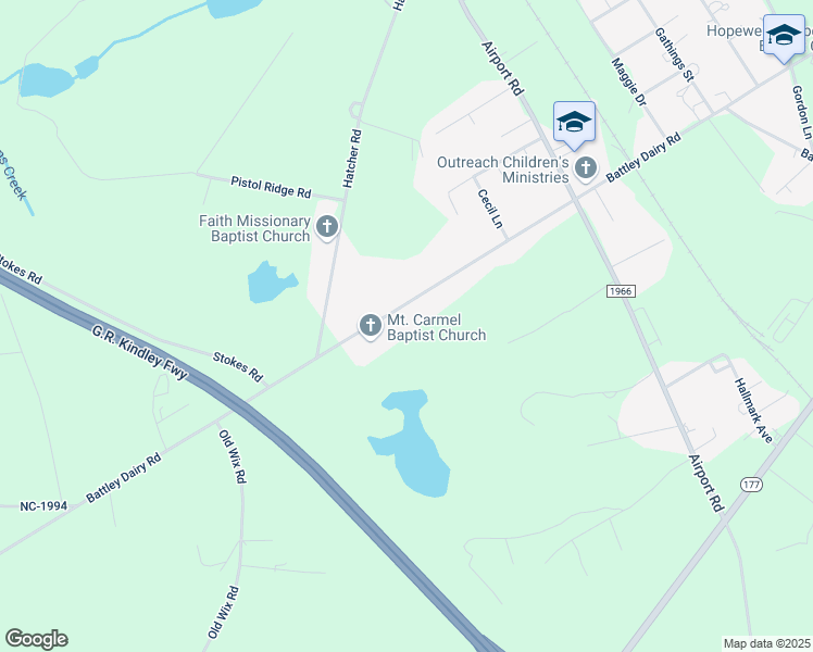 map of restaurants, bars, coffee shops, grocery stores, and more near 545 Battley Dairy Road in Rockingham