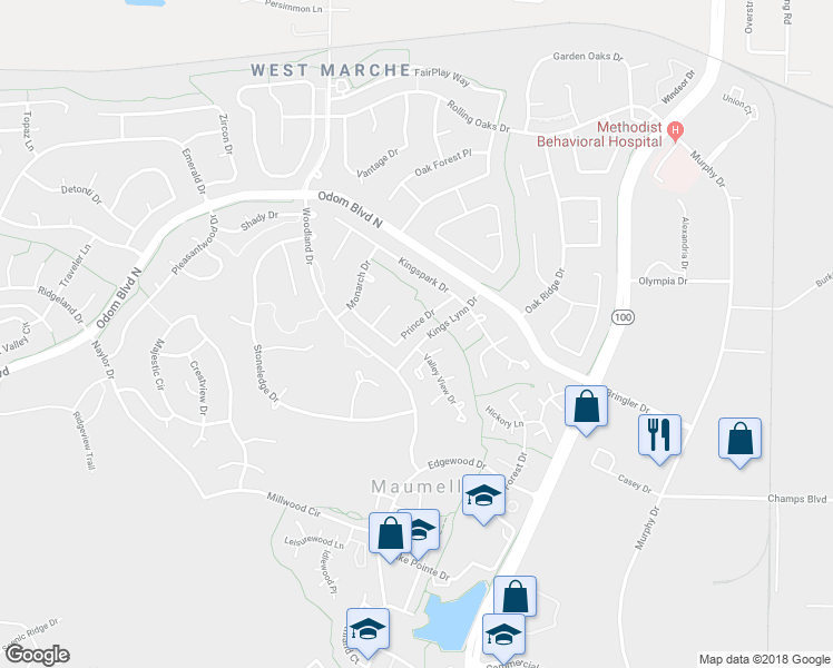 map of restaurants, bars, coffee shops, grocery stores, and more near 33 Prince Drive in Maumelle