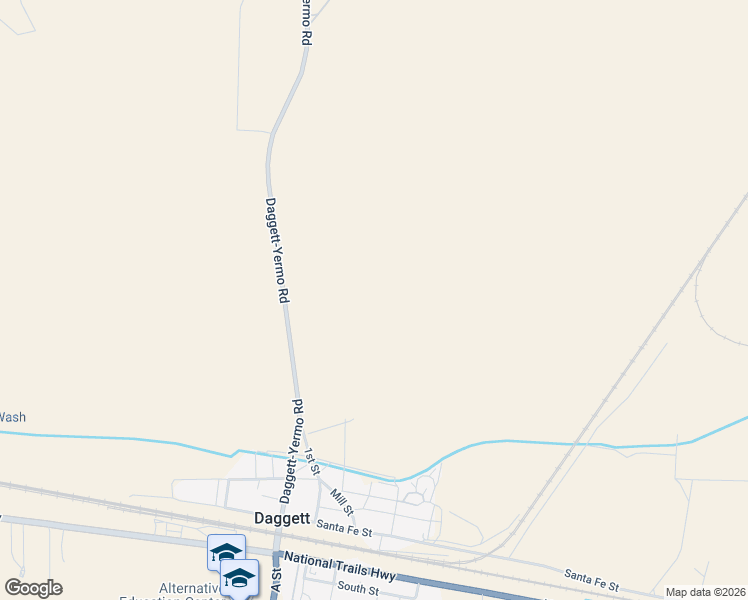 map of restaurants, bars, coffee shops, grocery stores, and more near in Daggett