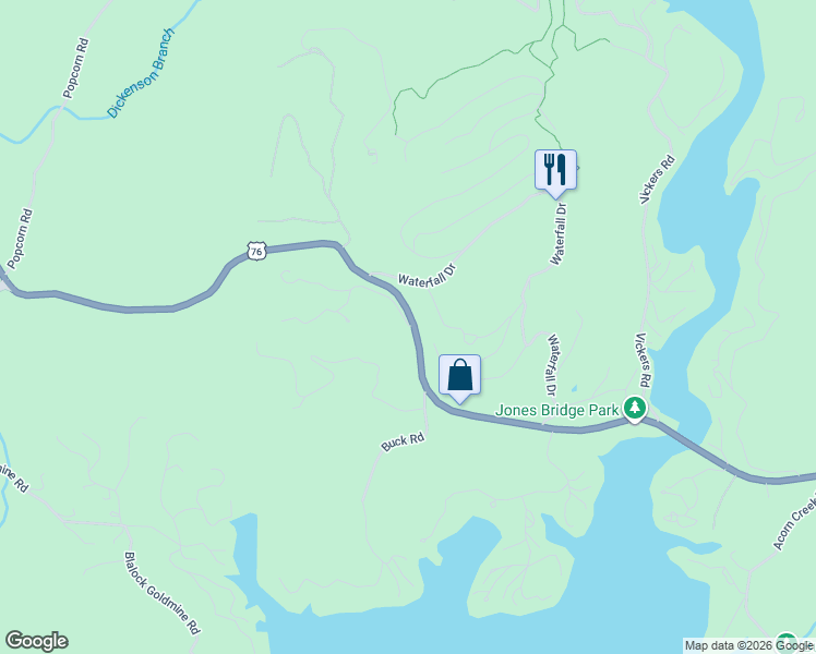 map of restaurants, bars, coffee shops, grocery stores, and more near 1105 Waterfall Drive in Clayton