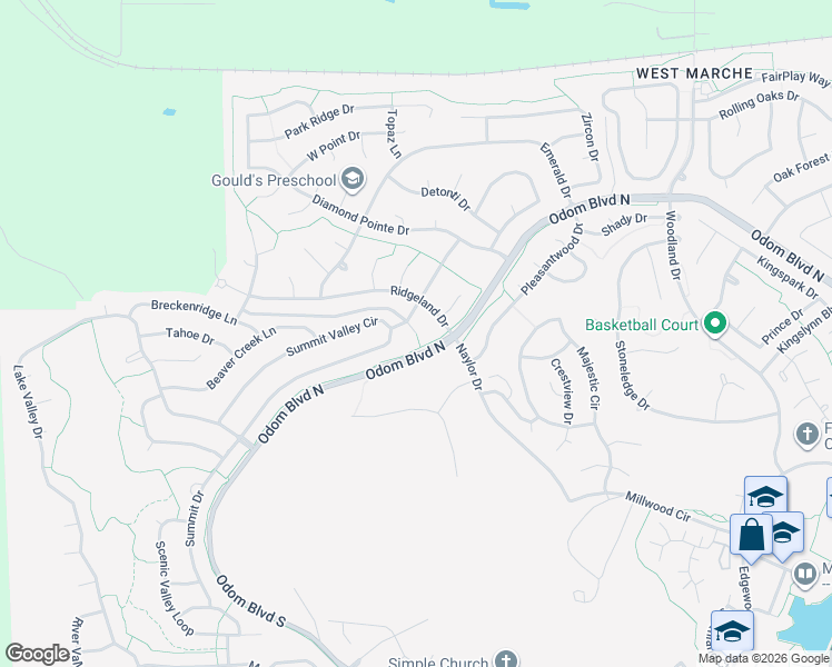 map of restaurants, bars, coffee shops, grocery stores, and more near North Star Cove in Maumelle