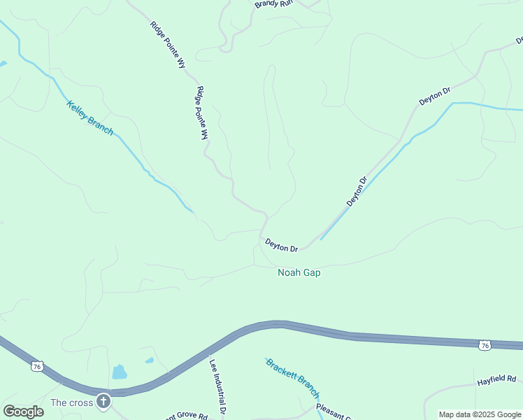 map of restaurants, bars, coffee shops, grocery stores, and more near 230 Ridge Pointe Way in Blairsville