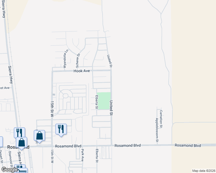 map of restaurants, bars, coffee shops, grocery stores, and more near 1009 Heatherfield Avenue in Rosamond