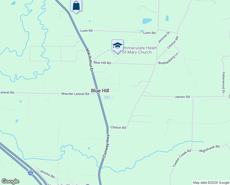 map of restaurants, bars, coffee shops, grocery stores, and more near 7201 Forestdale Drive in North Little Rock