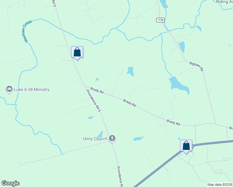 map of restaurants, bars, coffee shops, grocery stores, and more near 6804 Brady Road in Waxhaw