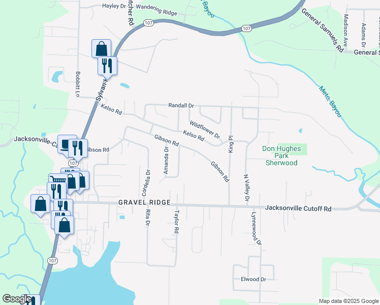 map of restaurants, bars, coffee shops, grocery stores, and more near 7009 Gibson Road in Sherwood