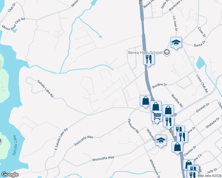 map of restaurants, bars, coffee shops, grocery stores, and more near 107 Apa Way in Greenville