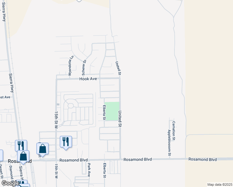 map of restaurants, bars, coffee shops, grocery stores, and more near 1008 Holloway Avenue in Rosamond