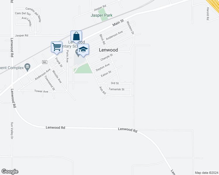map of restaurants, bars, coffee shops, grocery stores, and more near 25536 Tamarisk Street in Barstow