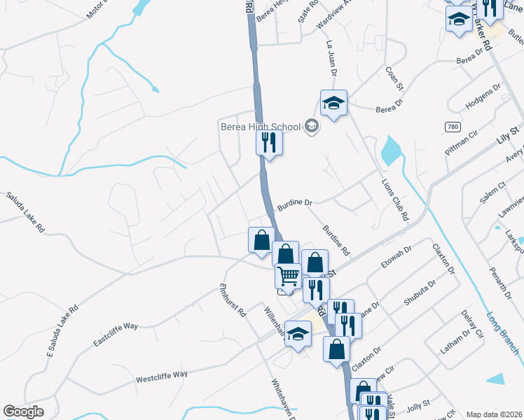 map of restaurants, bars, coffee shops, grocery stores, and more near 6905 White Horse Road in Greenville