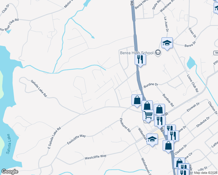 map of restaurants, bars, coffee shops, grocery stores, and more near 100 Lepore Lane in Greenville