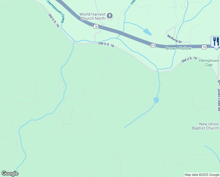 map of restaurants, bars, coffee shops, grocery stores, and more near 435 Richlen Ridge Road in Blairsville