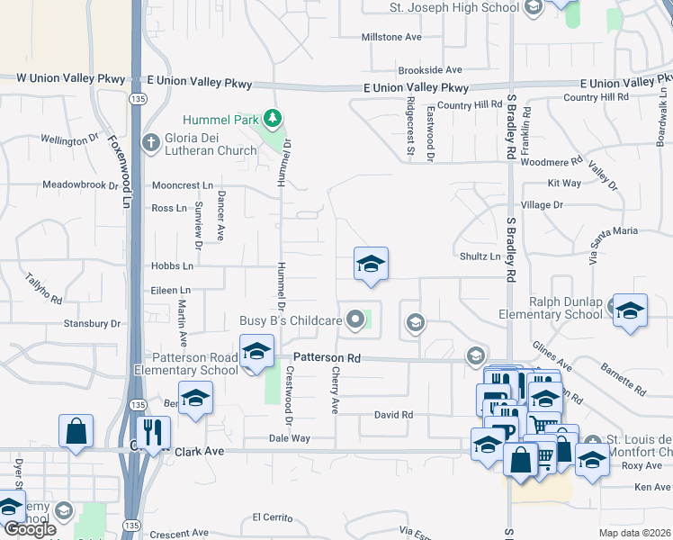 map of restaurants, bars, coffee shops, grocery stores, and more near 4507 Cherry Avenue in Orcutt