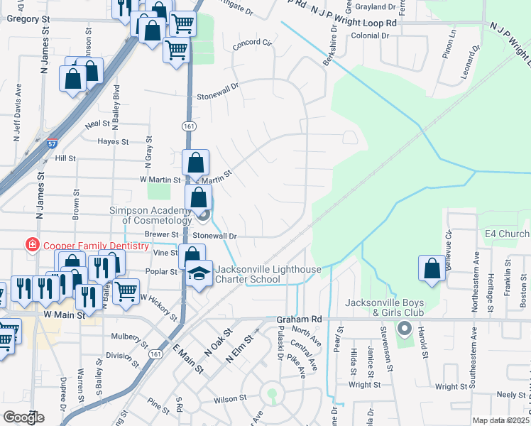 map of restaurants, bars, coffee shops, grocery stores, and more near 508 Cheshier Court in Jacksonville