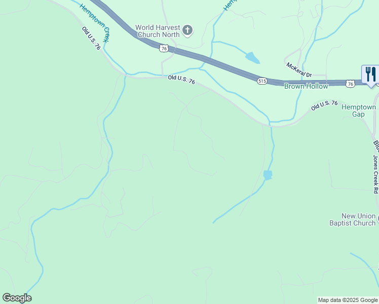 map of restaurants, bars, coffee shops, grocery stores, and more near 435 Richlen Ridge Road in Blairsville