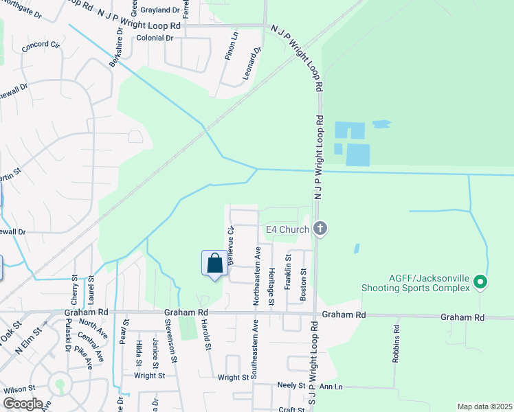map of restaurants, bars, coffee shops, grocery stores, and more near 304B Clint Road in Jacksonville