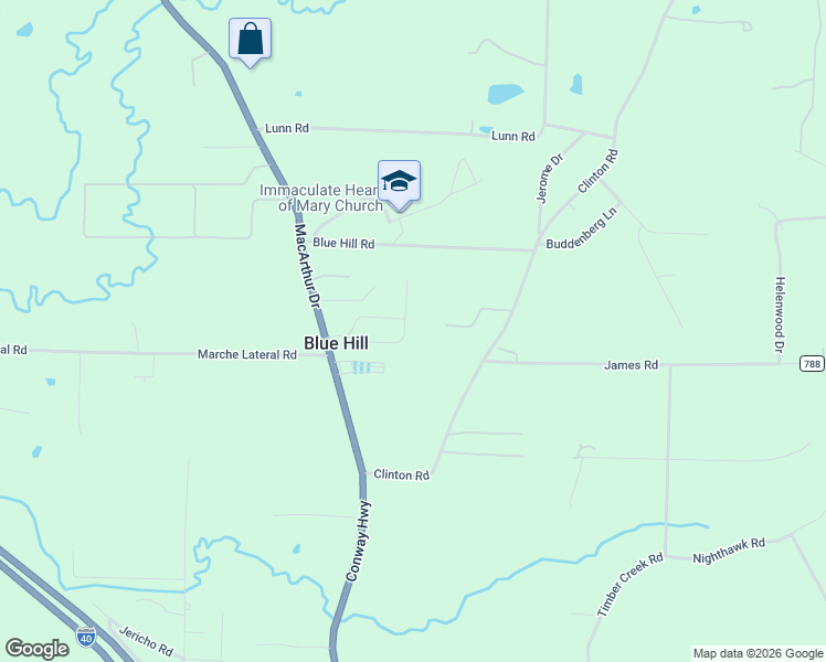 map of restaurants, bars, coffee shops, grocery stores, and more near 404 Clinton Road in North Little Rock