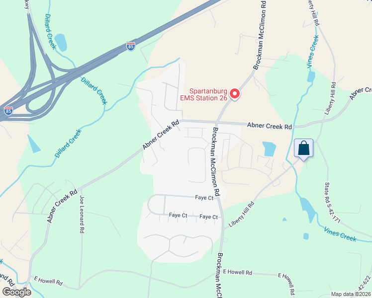 map of restaurants, bars, coffee shops, grocery stores, and more near 904 Abner Creek Road in Greer