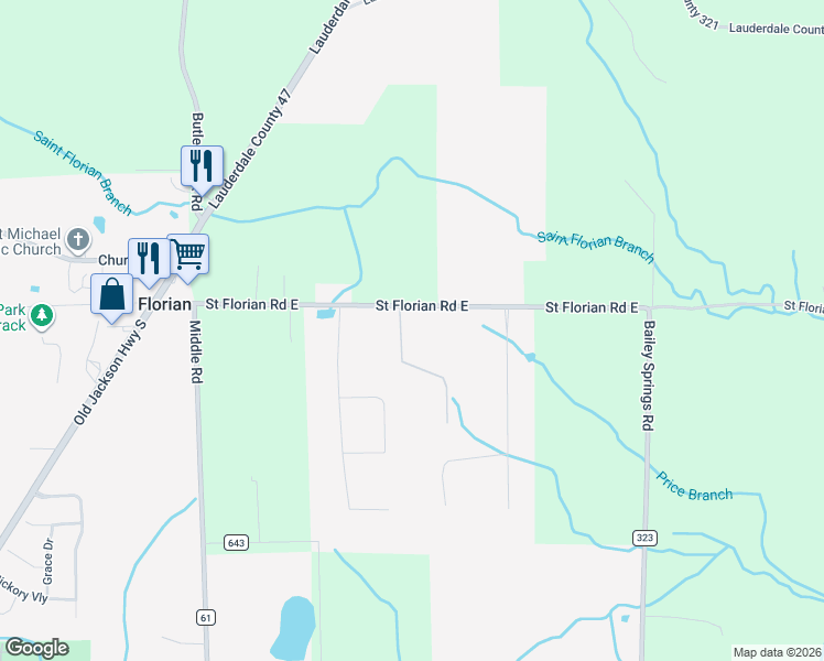 map of restaurants, bars, coffee shops, grocery stores, and more near 3725 County Road 30 in Florence