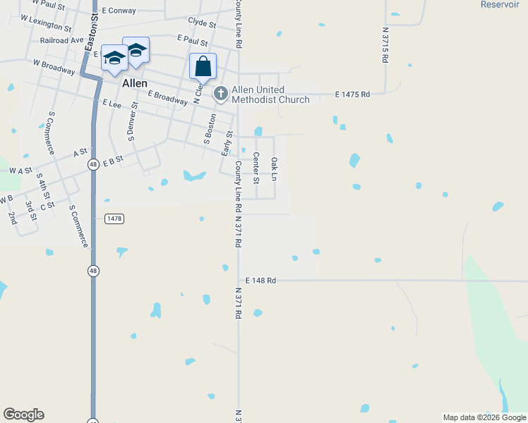 map of restaurants, bars, coffee shops, grocery stores, and more near 1108 Vinson Lane in Allen