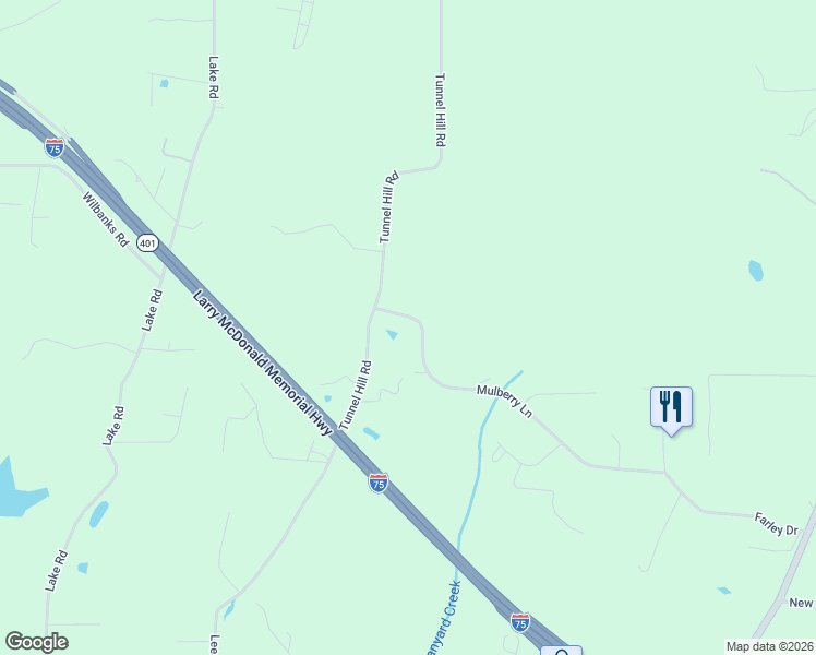 map of restaurants, bars, coffee shops, grocery stores, and more near 171 Mulberry Lane in Tunnel Hill