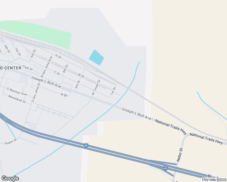 map of restaurants, bars, coffee shops, grocery stores, and more near 1st Street in Barstow