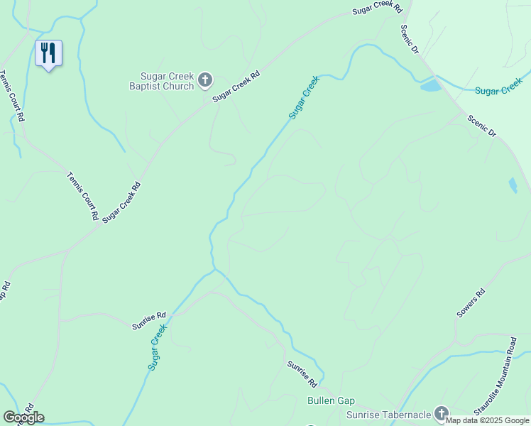 map of restaurants, bars, coffee shops, grocery stores, and more near Sunrise Valley in Blue Ridge
