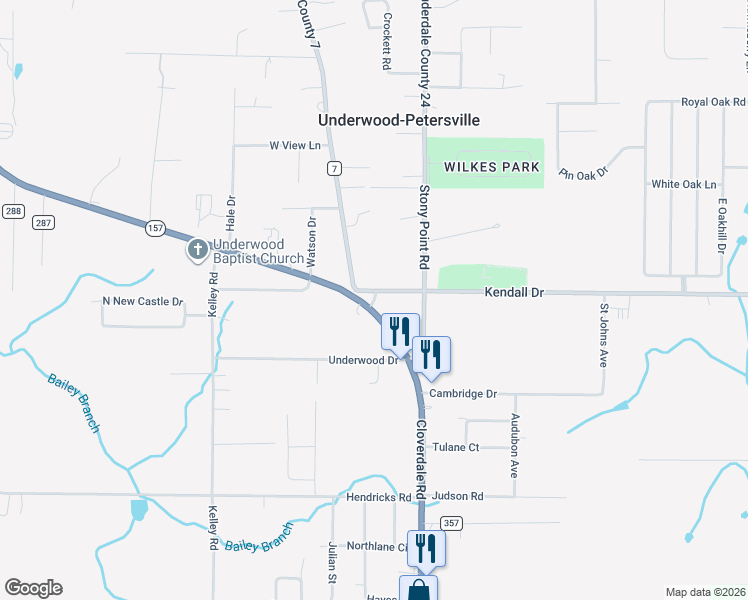 map of restaurants, bars, coffee shops, grocery stores, and more near 1000-1102 Lauderdale County 7 in Florence