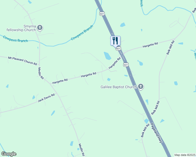 map of restaurants, bars, coffee shops, grocery stores, and more near 2612 Hargette Road in Monroe