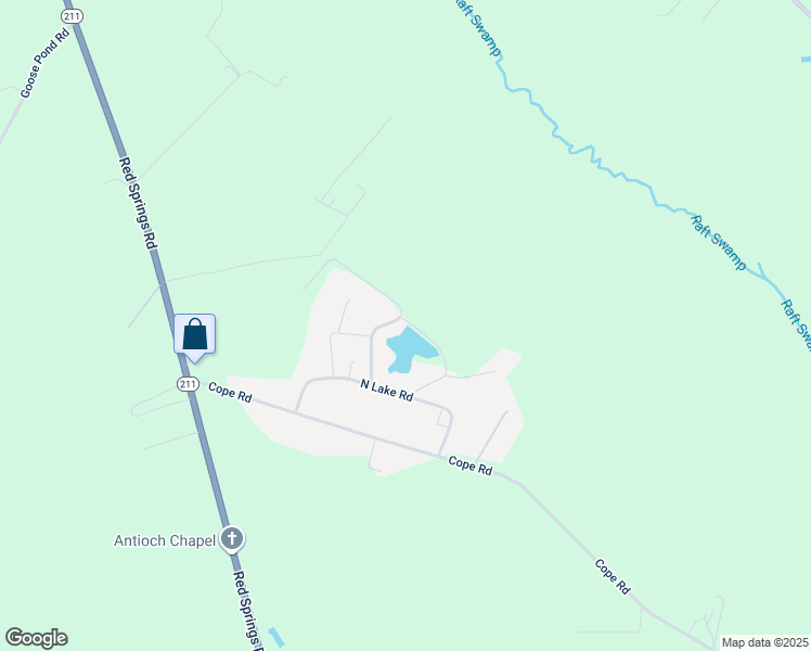 map of restaurants, bars, coffee shops, grocery stores, and more near 472-480 Wood Lane in Red Springs