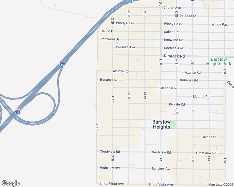map of restaurants, bars, coffee shops, grocery stores, and more near 34228 O Street in Barstow
