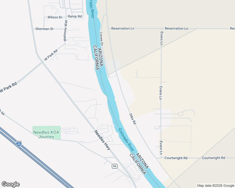 map of restaurants, bars, coffee shops, grocery stores, and more near 9737 Dike Road in Mohave Valley