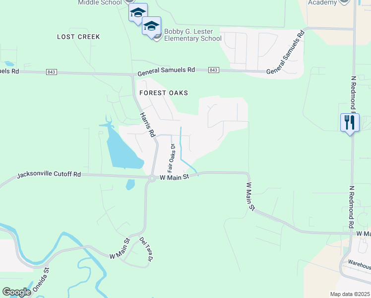 map of restaurants, bars, coffee shops, grocery stores, and more near 307 Fair Oaks Cove in Jacksonville