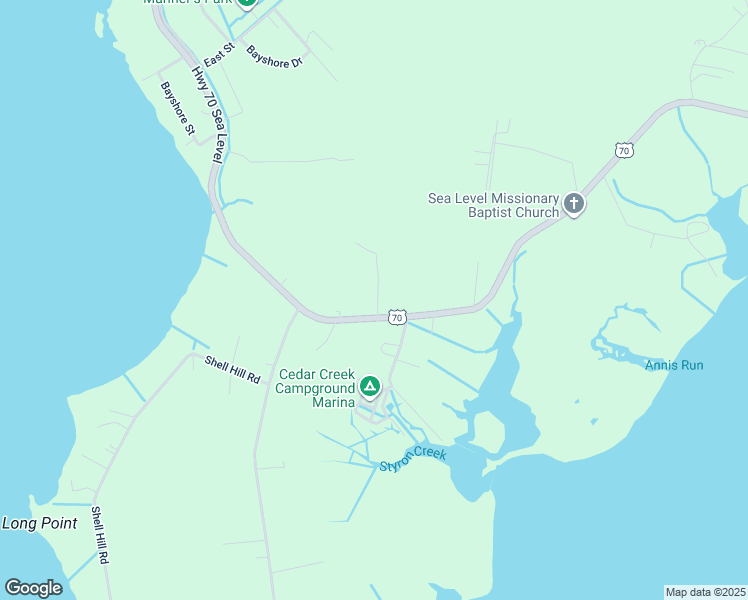 map of restaurants, bars, coffee shops, grocery stores, and more near 857 Highway 70 Sea Level in Sealevel