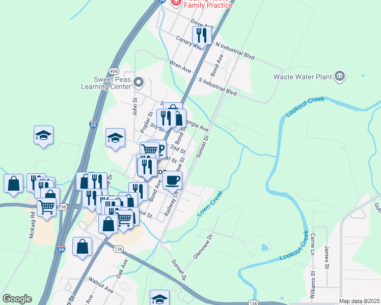 map of restaurants, bars, coffee shops, grocery stores, and more near 150 Montague Street in Trenton