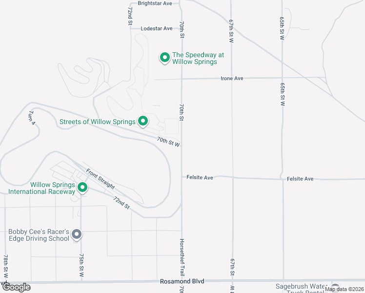 map of restaurants, bars, coffee shops, grocery stores, and more near 70th Street in Rosamond