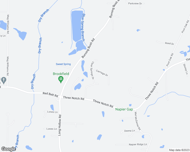 map of restaurants, bars, coffee shops, grocery stores, and more near 74 Clear Springs Drive in Ringgold