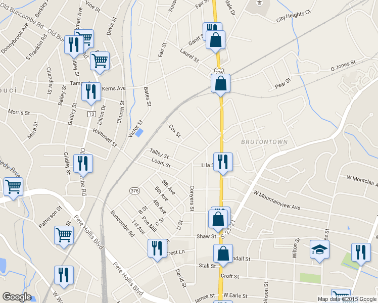map of restaurants, bars, coffee shops, grocery stores, and more near 9 Gilreath Street in Greenville