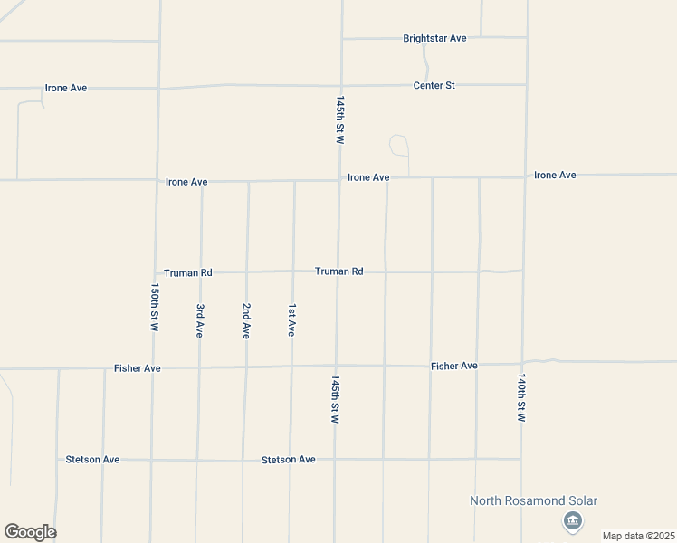 map of restaurants, bars, coffee shops, grocery stores, and more near 145th Street West in Rosamond