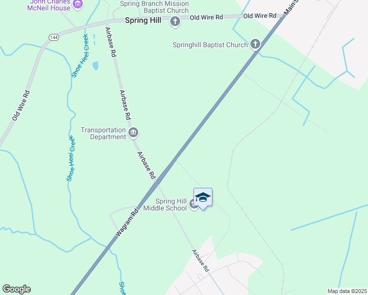 map of restaurants, bars, coffee shops, grocery stores, and more near Wagram Road in Wagram