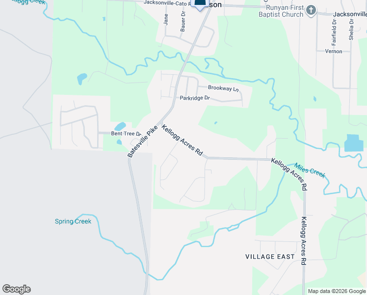 map of restaurants, bars, coffee shops, grocery stores, and more near 6 Lance Drive in North Little Rock
