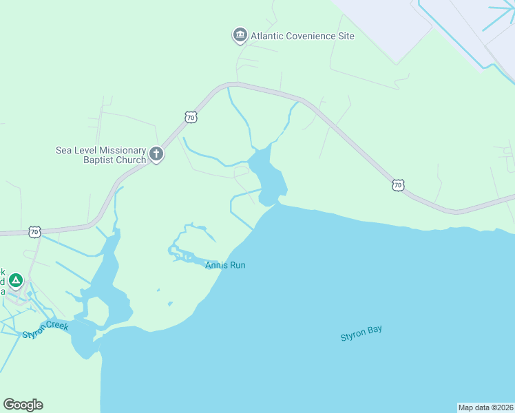 map of restaurants, bars, coffee shops, grocery stores, and more near 192 Styron Creek Road in Sealevel