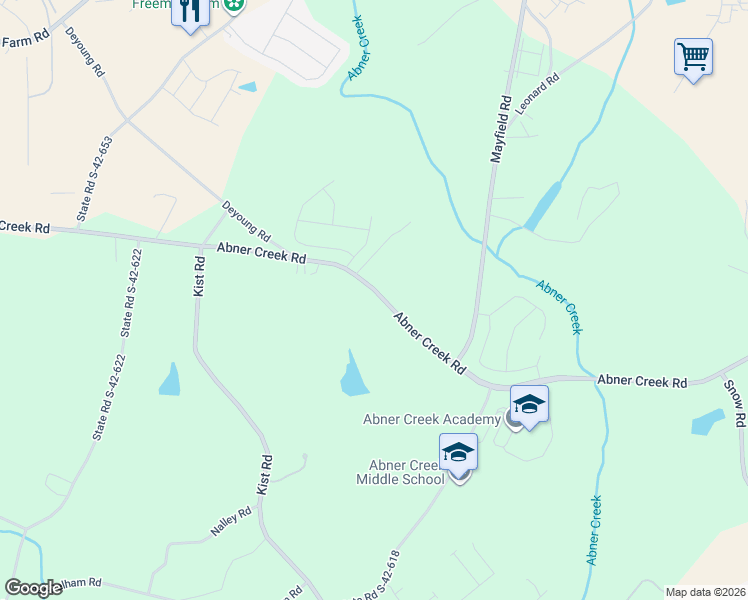 map of restaurants, bars, coffee shops, grocery stores, and more near 1760 Abner Creek Road in Greer