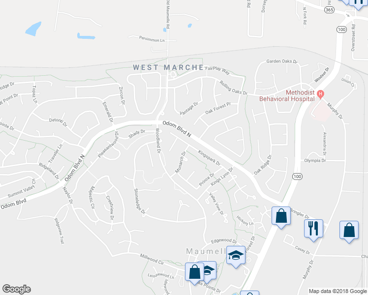 map of restaurants, bars, coffee shops, grocery stores, and more near 25 Monarch Drive in Maumelle