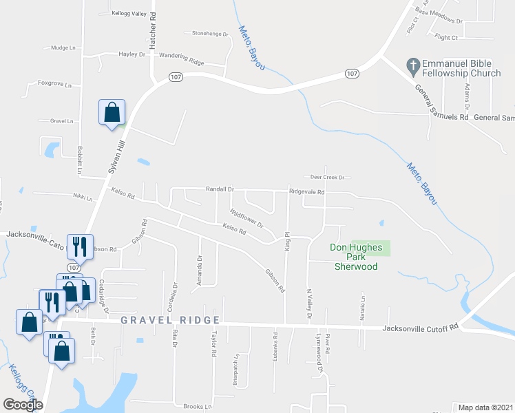 map of restaurants, bars, coffee shops, grocery stores, and more near Greenhaven Place in Gravel Ridge