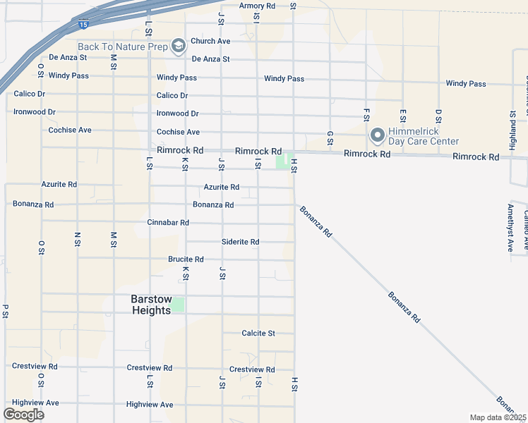 map of restaurants, bars, coffee shops, grocery stores, and more near 28035 Bonanza Road in Barstow