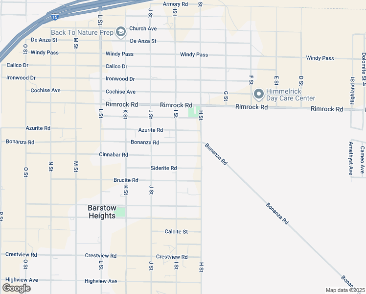 map of restaurants, bars, coffee shops, grocery stores, and more near 28035 Bonanza Road in Barstow