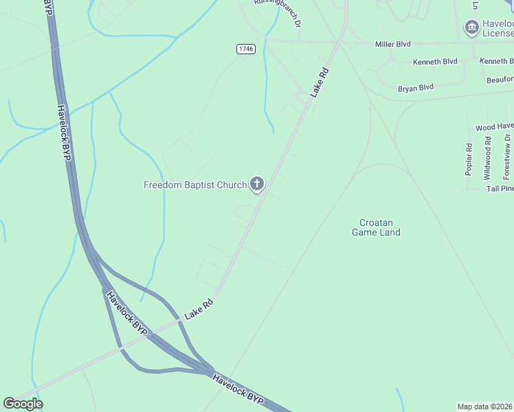 map of restaurants, bars, coffee shops, grocery stores, and more near 100 East Stirrup Lane in Havelock