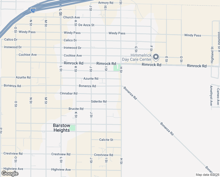 map of restaurants, bars, coffee shops, grocery stores, and more near 28038 Bonanza Road in Barstow