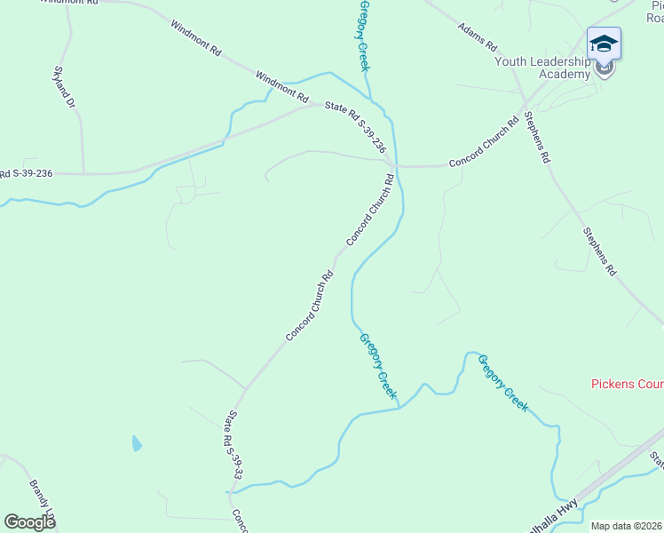 map of restaurants, bars, coffee shops, grocery stores, and more near 107 Concord Church Road in Pickens